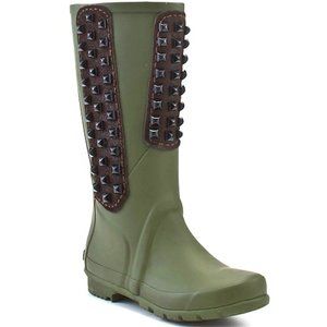 BCBG MaxAzria | Hunter Green | Studded | Rain boots | Rubber | Size: 6B/36